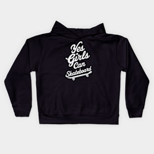 Yes Girls Can Skateboard, Skateboarding Kids Hoodie